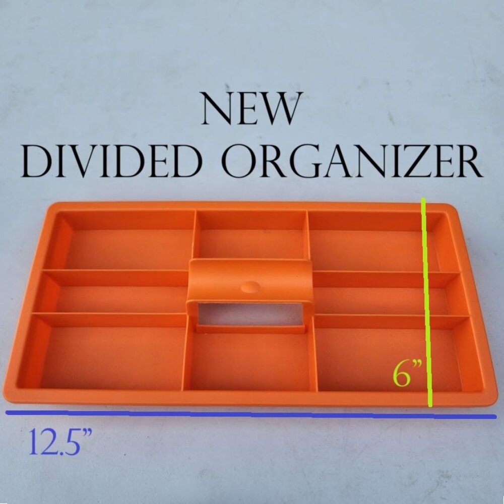 NEW Drawer Organizer Craft Divider with Handle Orange Divided Caddy Arts Crafts